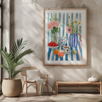 Morning Tea with Blooming Flowers - Rolled Poster Wall Art Print | House Prints