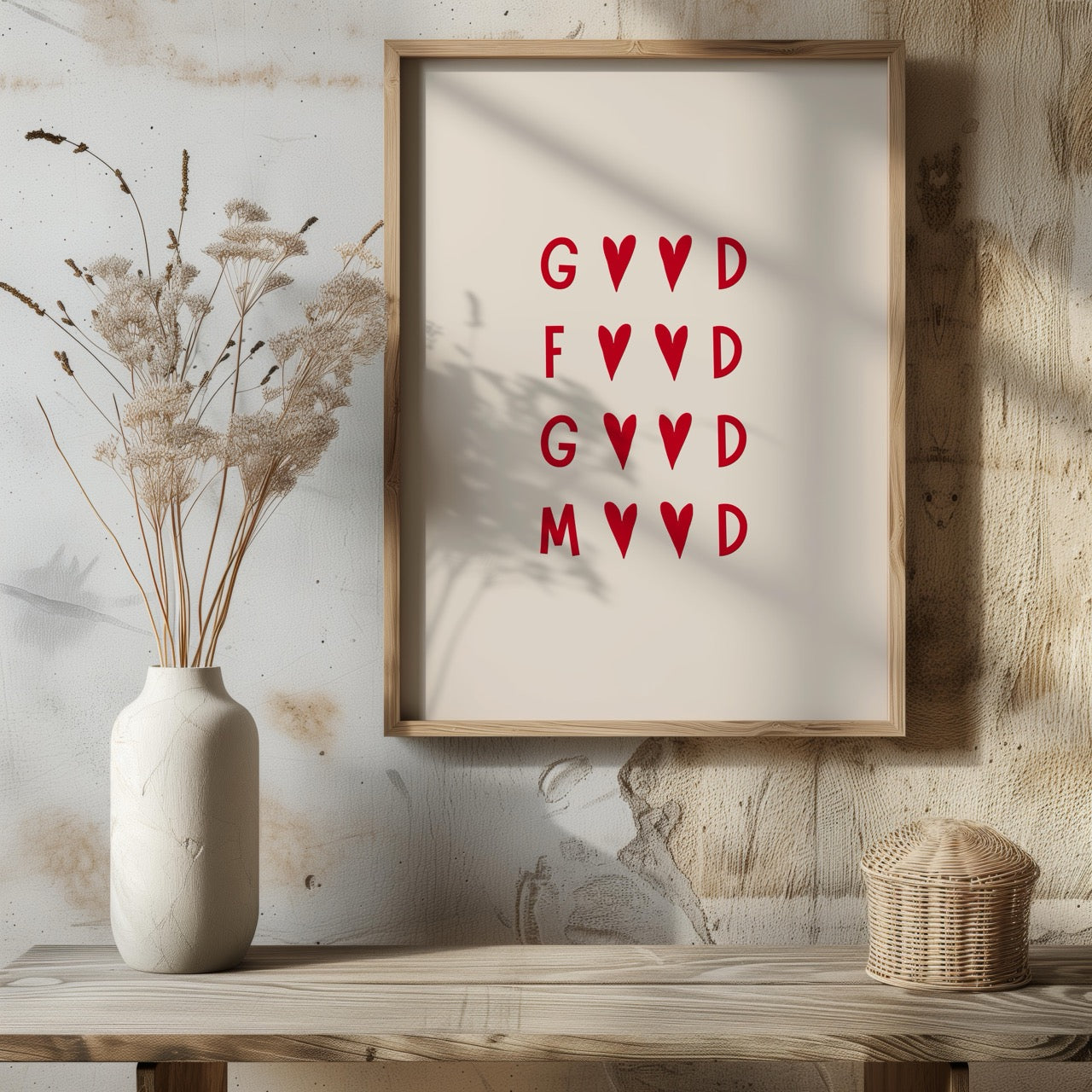 Good Food, Good Mood Kitchen Quote - Rolled Poster Wall Art Print | House Prints