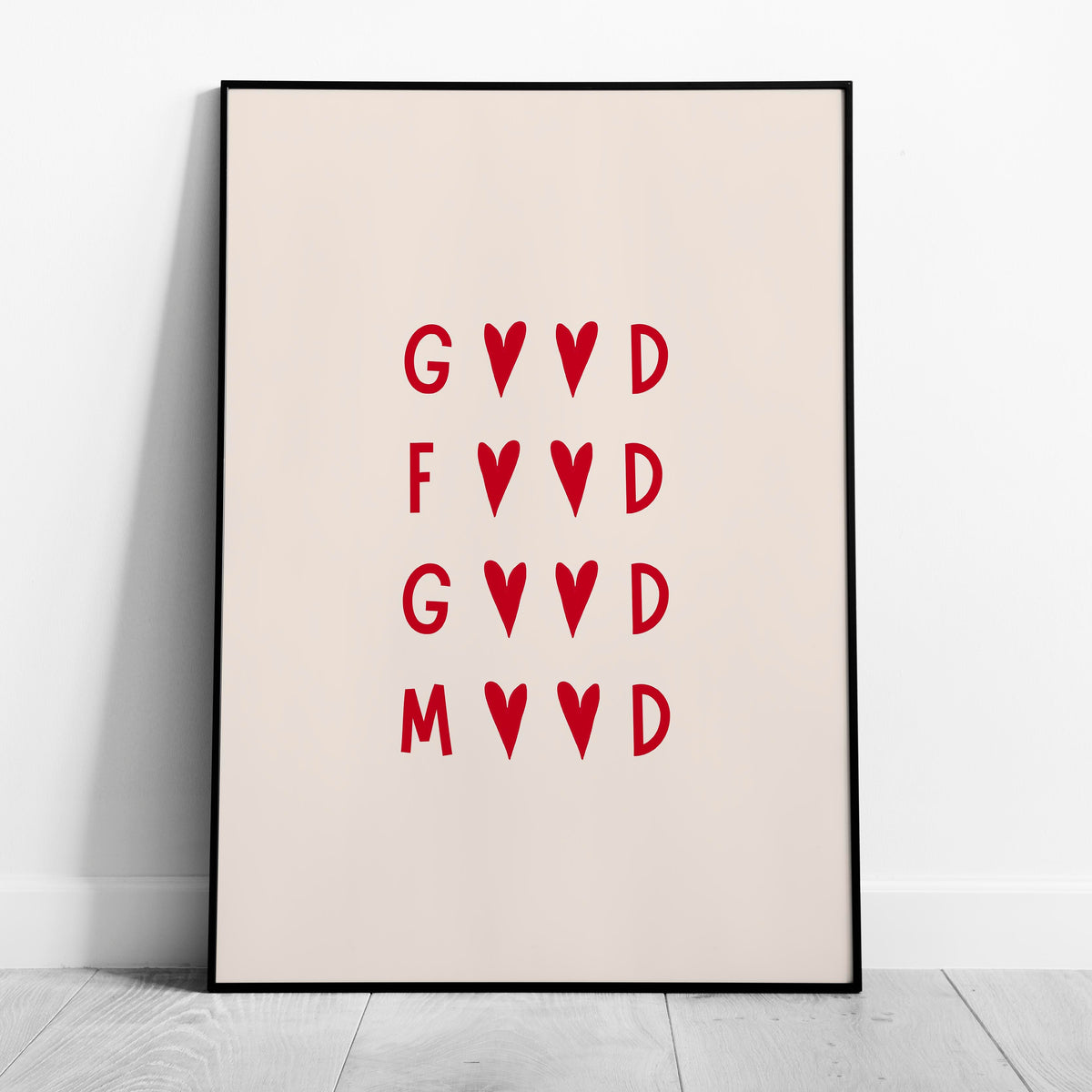 Good Food, Good Mood Kitchen Quote - Rolled Poster Wall Art Print | House Prints