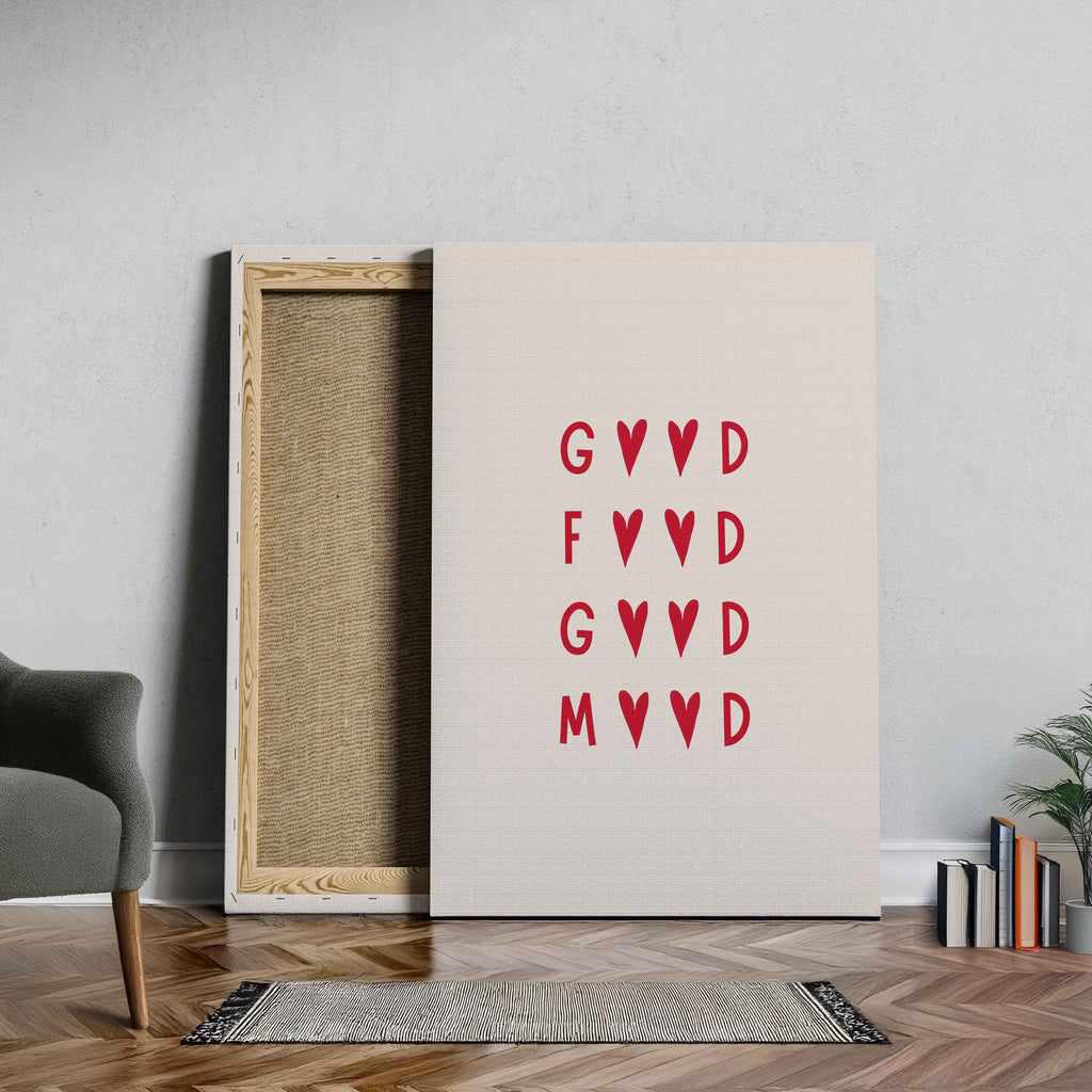 Good Food, Good Mood Kitchen Quote - Framed Canvas Wall Art Print | House Prints