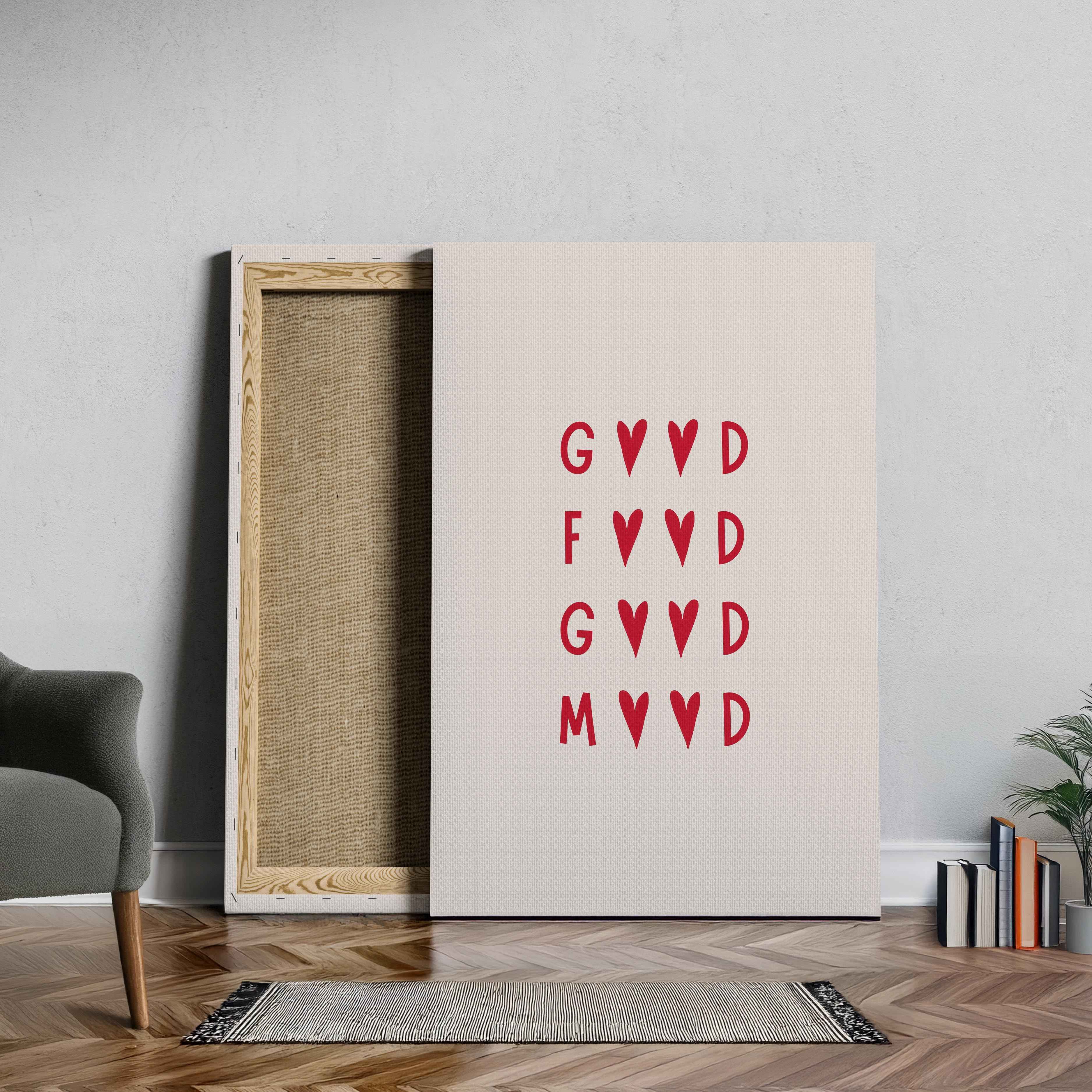 Good Food, Good Mood Kitchen Quote - Framed Canvas Wall Art Print | House Prints