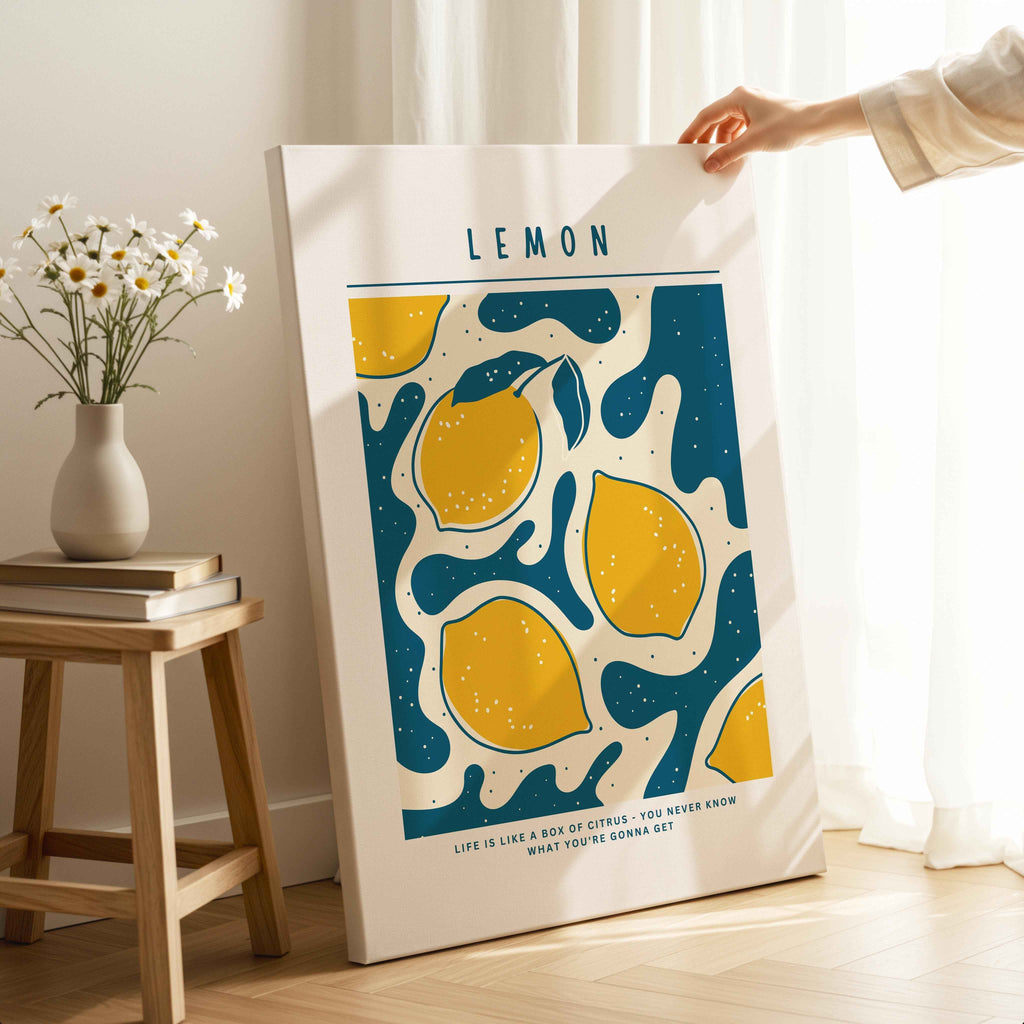 Life Is Like a Box of Citrus Lemons - Framed Canvas Wall Art Print | House Prints