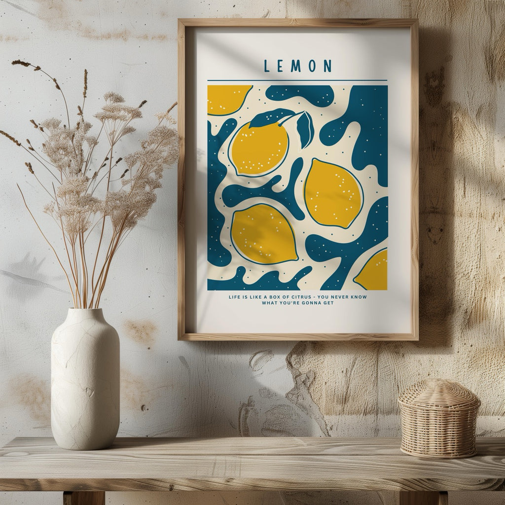 Life Is Like a Box of Citrus Lemons - Rolled Poster Wall Art Print | House Prints
