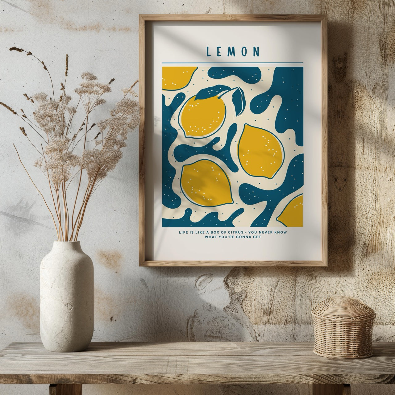 Life Is Like a Box of Citrus Lemons - Rolled Poster Wall Art Print | House Prints