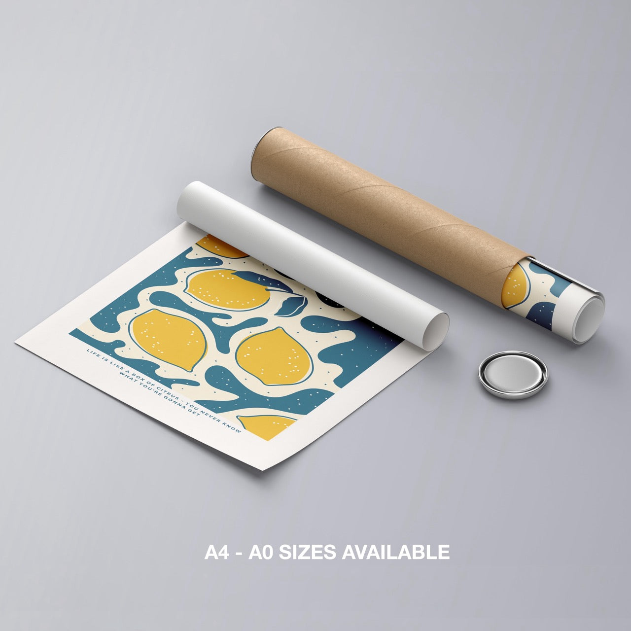 Life Is Like a Box of Citrus Lemons - Rolled Poster Wall Art Print | House Prints