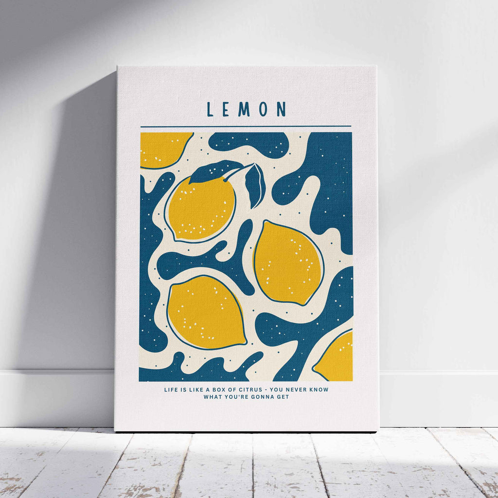 Life Is Like a Box of Citrus Lemons - Framed Canvas Wall Art Print | House Prints
