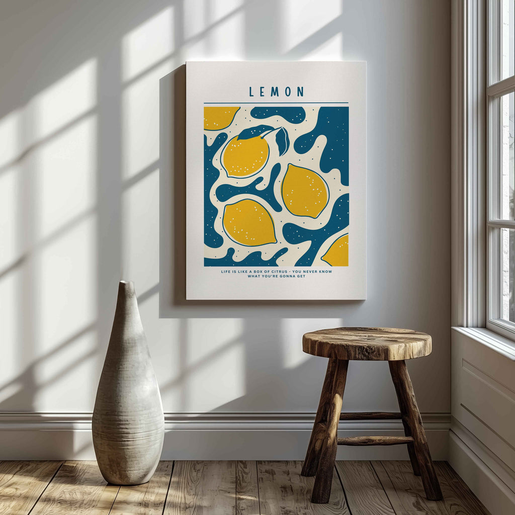 Life Is Like a Box of Citrus Lemons - Framed Canvas Wall Art Print | House Prints