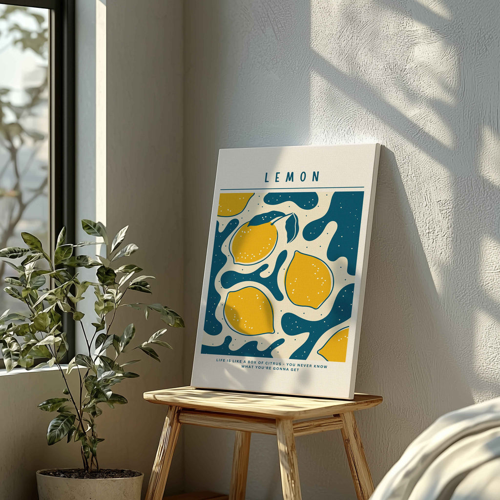 Life Is Like a Box of Citrus Lemons - Framed Canvas Wall Art Print | House Prints