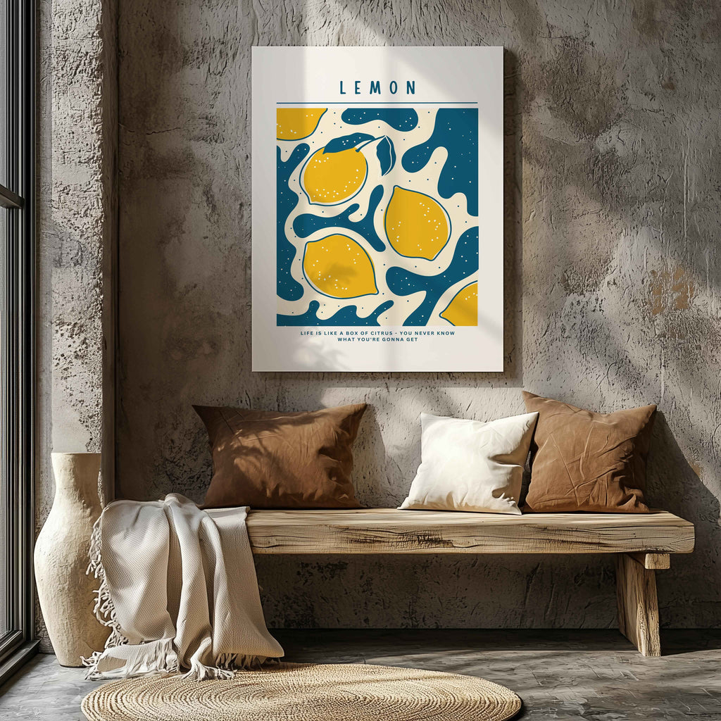Life Is Like a Box of Citrus Lemons - Framed Canvas Wall Art Print | House Prints