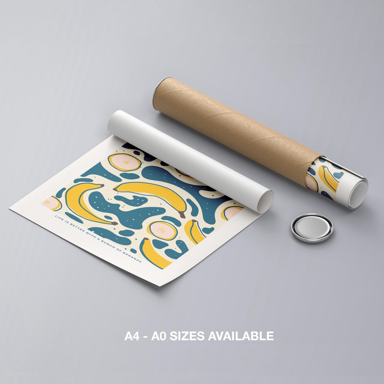 Life Is Better With A Bunch of Bananas - Rolled Poster Wall Art Print | House Prints