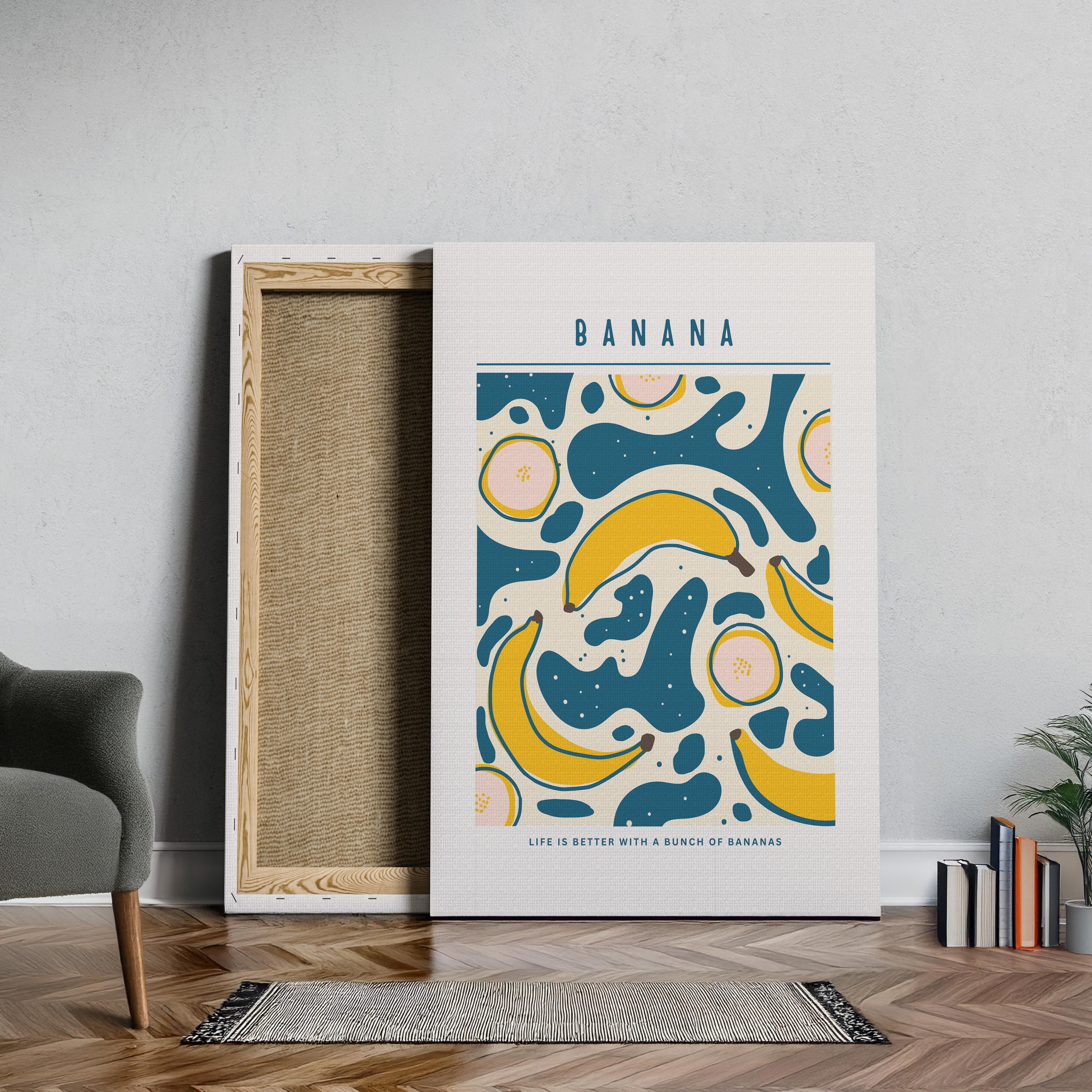 Life Is Better With A Bunch of Bananas - Framed Canvas Wall Art Print | House Prints