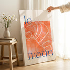 Le Matin Morning Breakfast Croissant - Framed Canvas Wall Art Print | House Prints