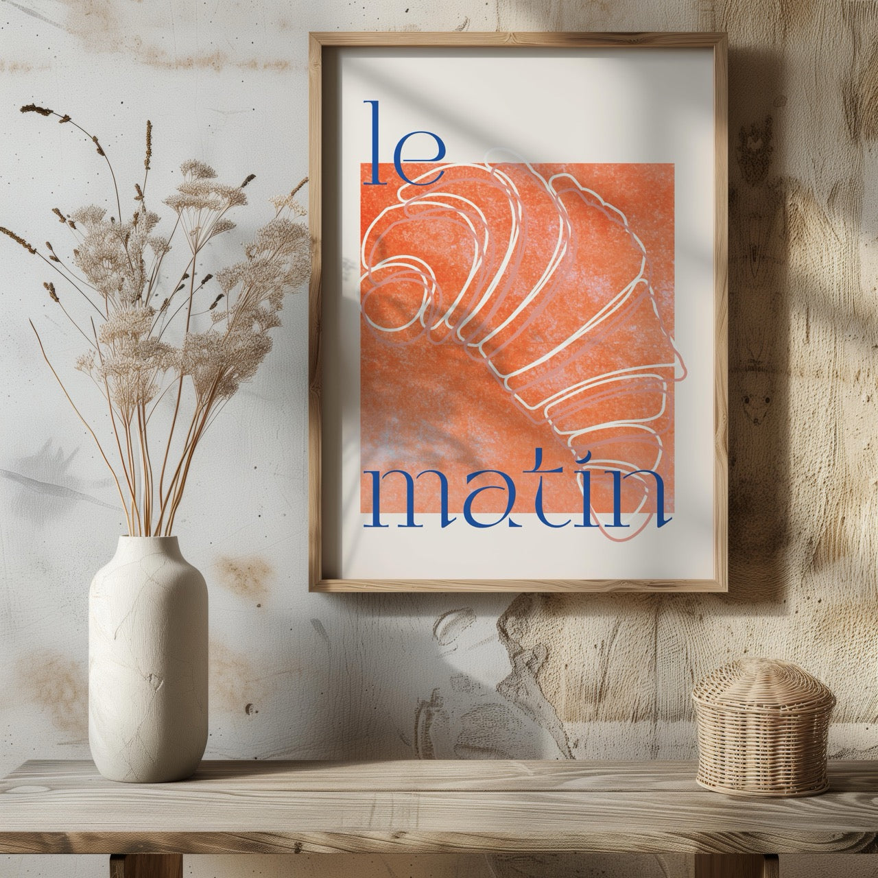 Le Matin Morning Breakfast Croissant - Rolled Poster Wall Art Print | House Prints