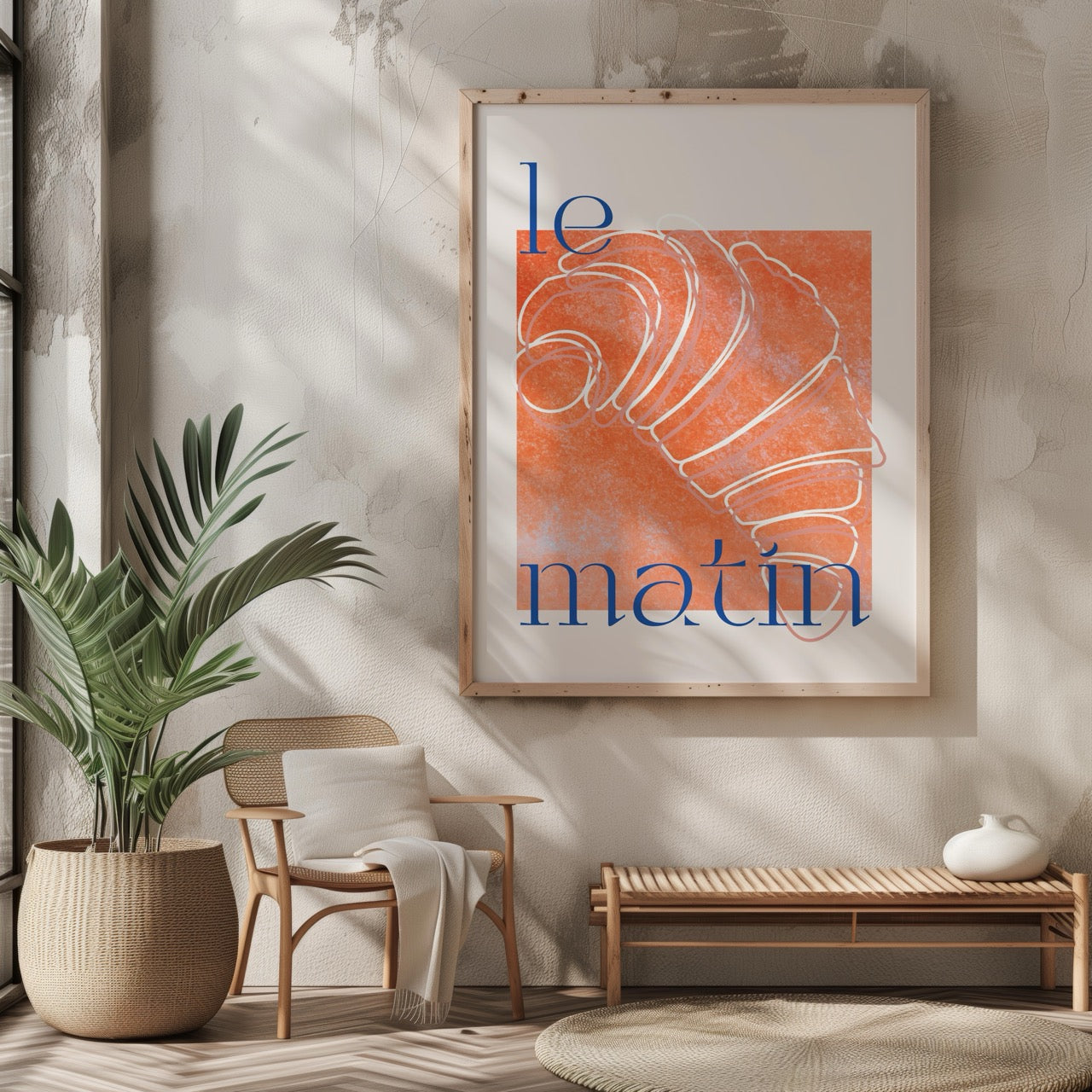 Le Matin Morning Breakfast Croissant - Rolled Poster Wall Art Print | House Prints