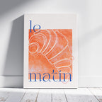 Le Matin Morning Breakfast Croissant - Framed Canvas Wall Art Print | House Prints