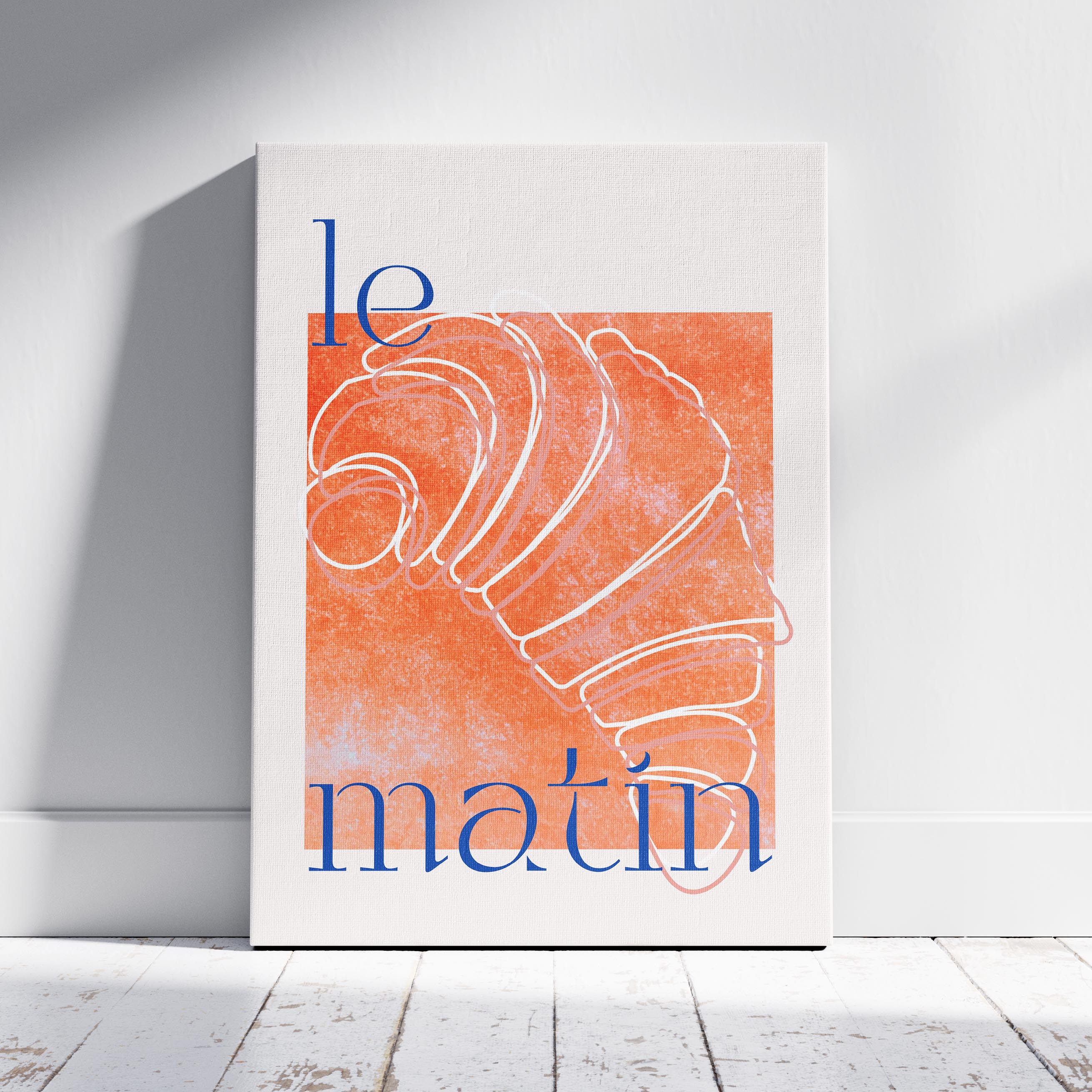 Le Matin Morning Breakfast Croissant - Framed Canvas Wall Art Print | House Prints