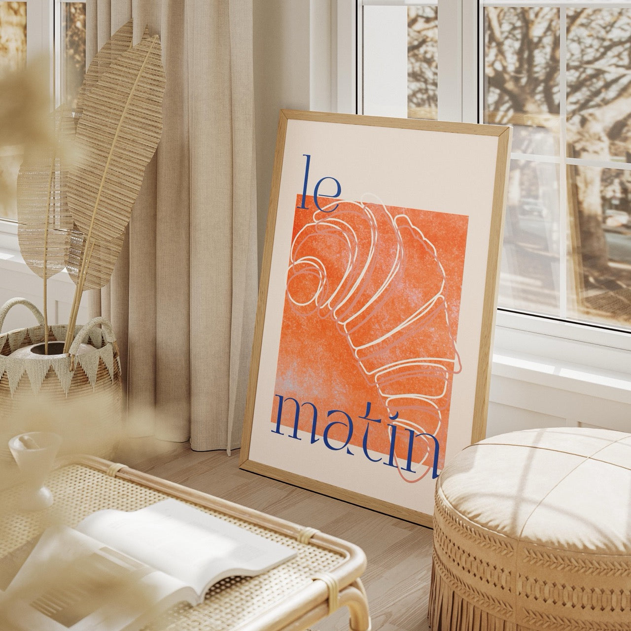 Le Matin Morning Breakfast Croissant - Rolled Poster Wall Art Print | House Prints