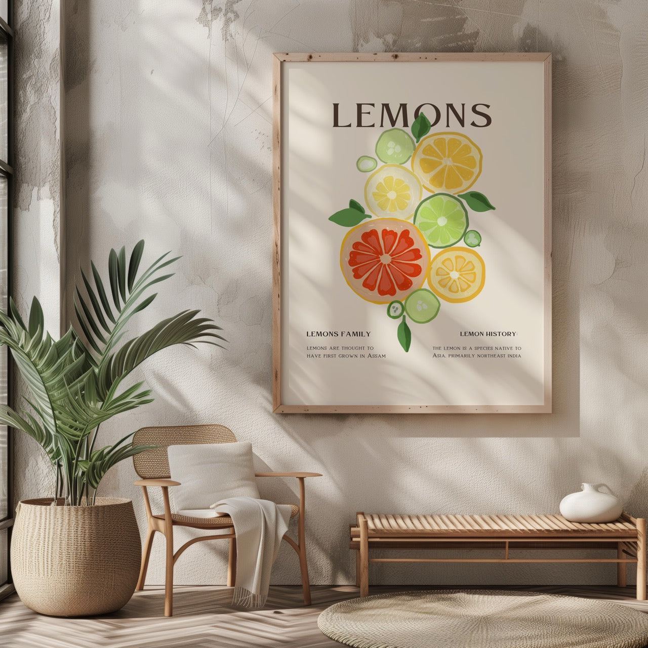 Citrus Lemon Botanical History Kitchen - Rolled Poster Wall Art Print | House Prints
