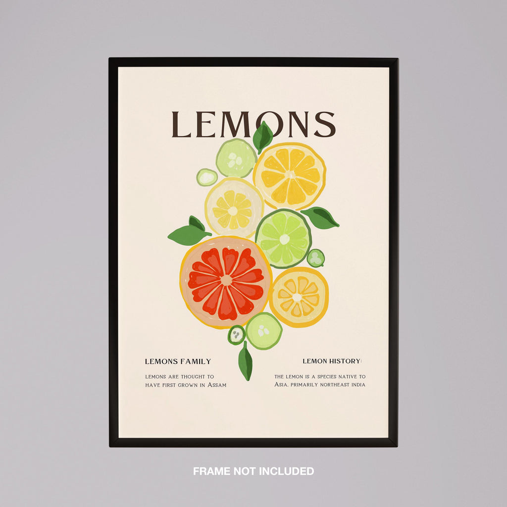 Citrus Lemon Botanical History Kitchen - Rolled Poster Wall Art Print | House Prints
