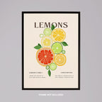 Citrus Lemon Botanical Family Kitchen - Rolled Poster Wall Art Print | House Prints