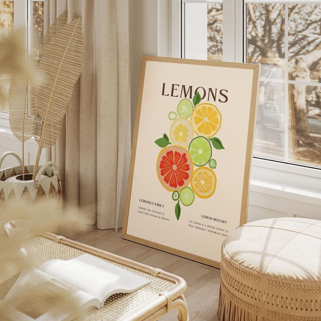 Citrus Lemon Botanical History Kitchen - Rolled Poster Wall Art Print | House Prints