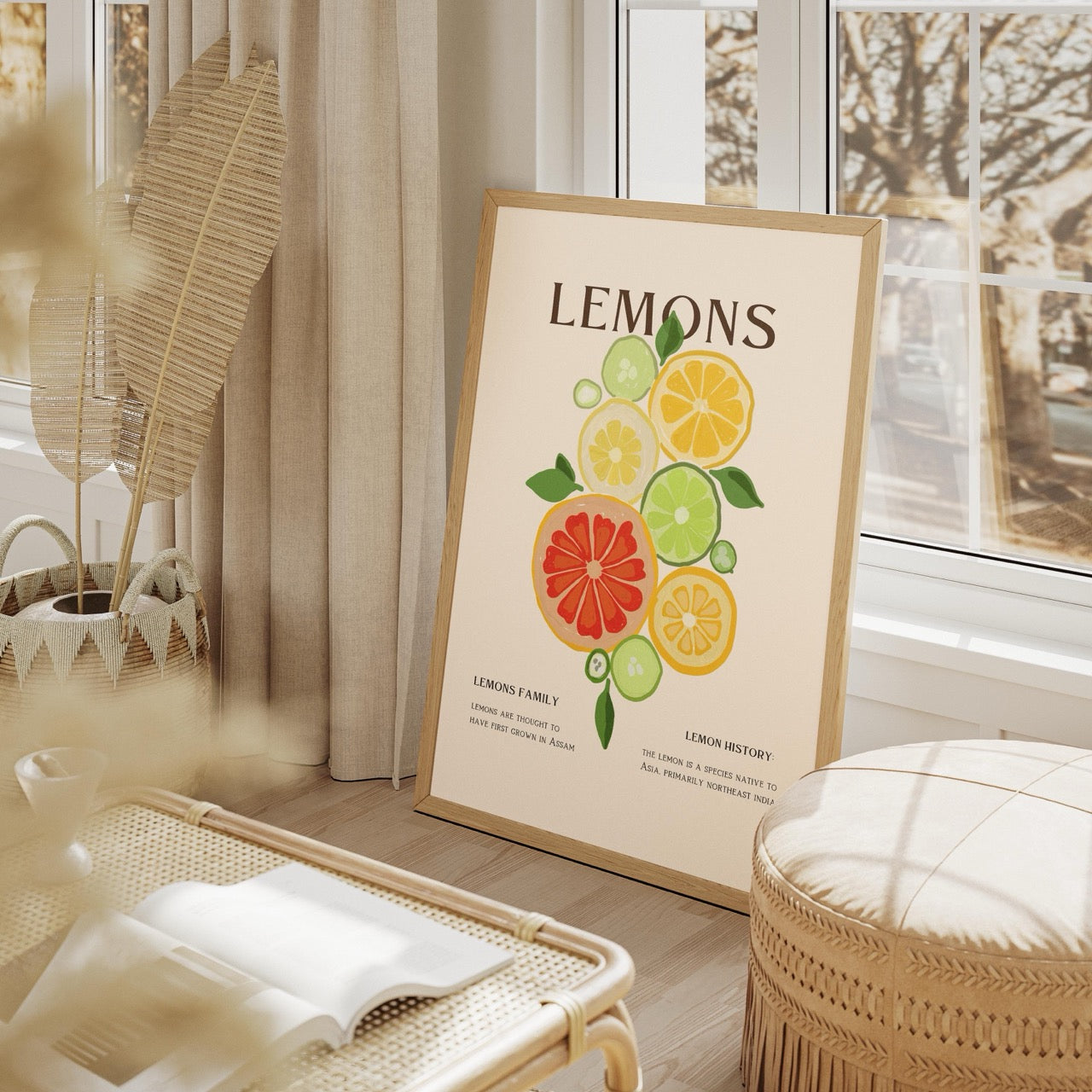 Citrus Lemon Botanical History Kitchen - Rolled Poster Wall Art Print | House Prints