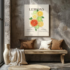Citrus Lemon Botanical Family Kitchen - Framed Canvas Wall Art Print | House Prints