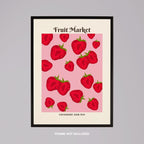 Pink Strawberry Addiction Kitchen Fruit Market - Rolled Poster Wall Art Print | House Prints