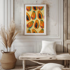 Tropical Papaya Paradise Pattern - Rolled Poster Wall Art Print | House Prints