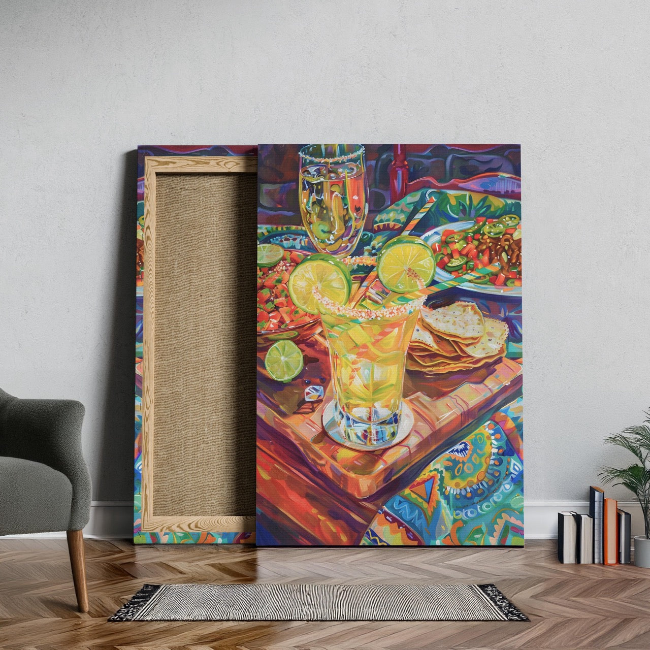 Fiesta Vibes and Lime Cheers - Framed Canvas Wall Art Print - House Prints
