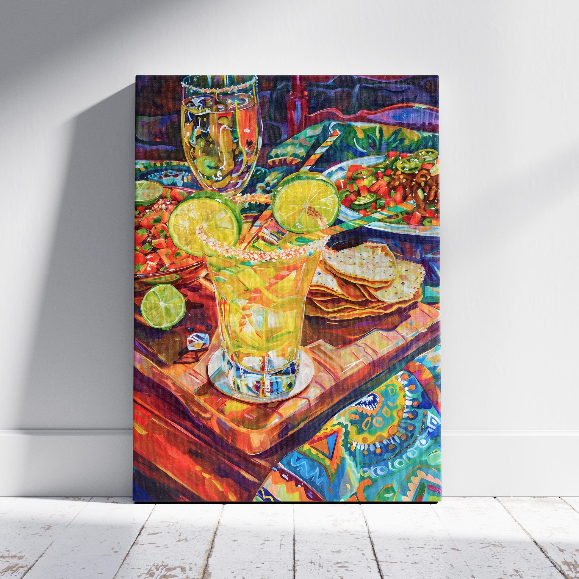 Fiesta Vibes and Lime Cheers - Framed Canvas Wall Art Print - House Prints