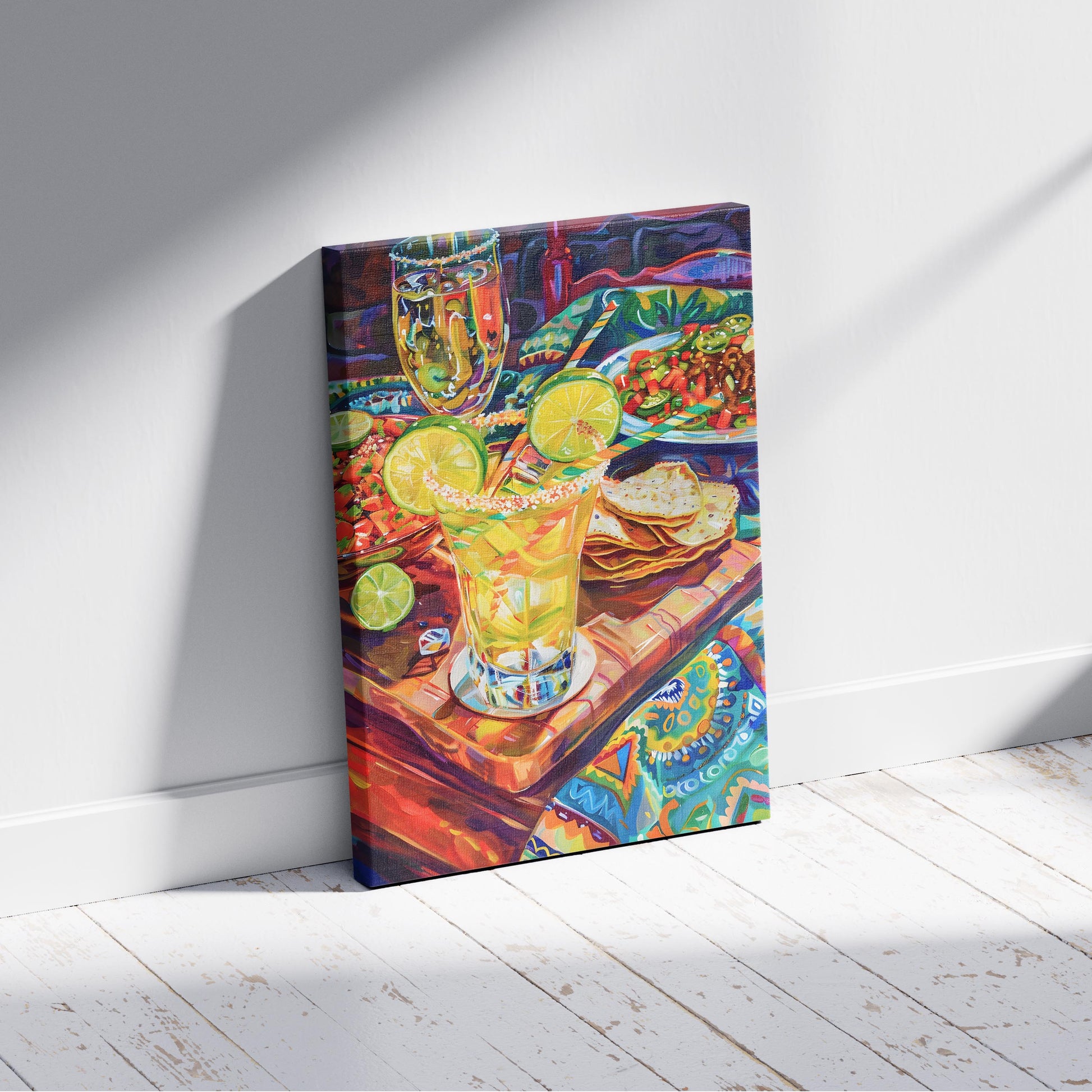 Fiesta Vibes and Lime Cheers - Framed Canvas Wall Art Print - House Prints