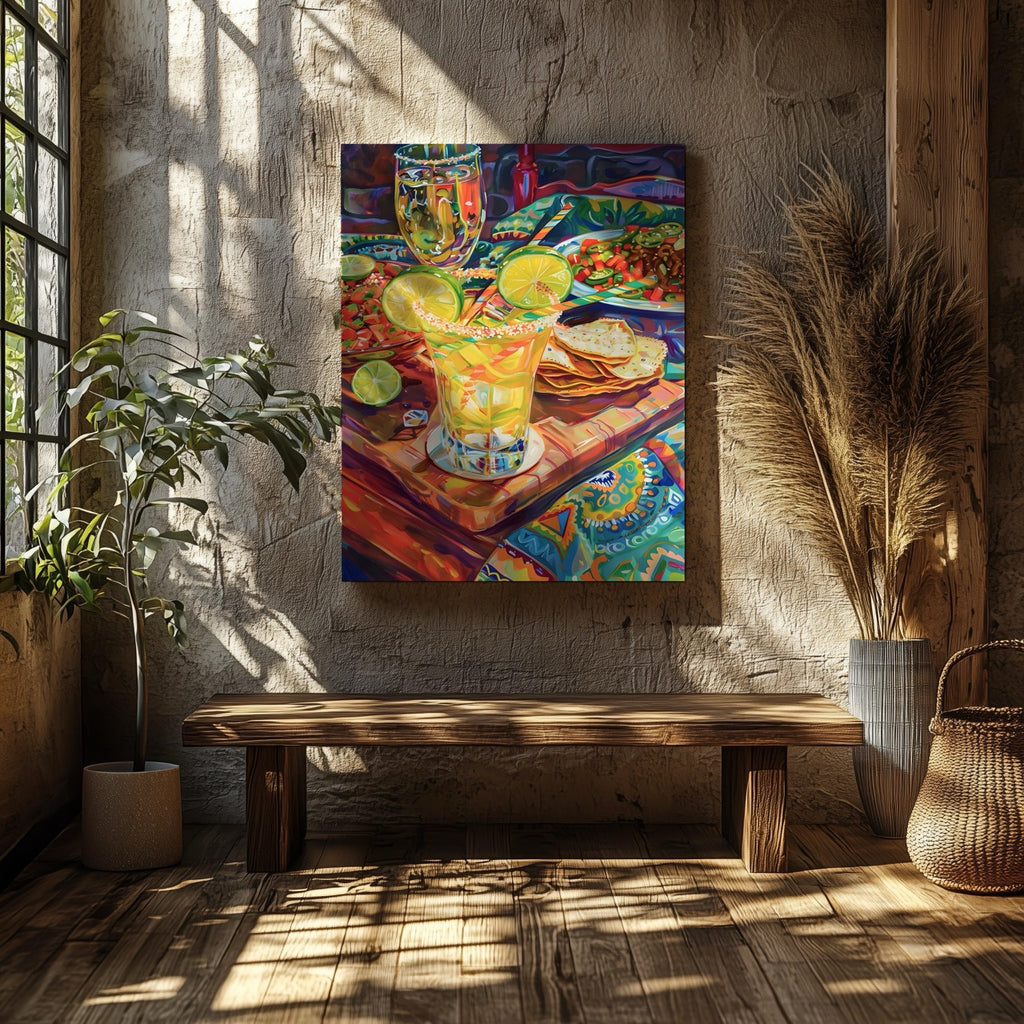 Fiesta Vibes and Lime Cheers - Framed Canvas Wall Art Print | House Prints