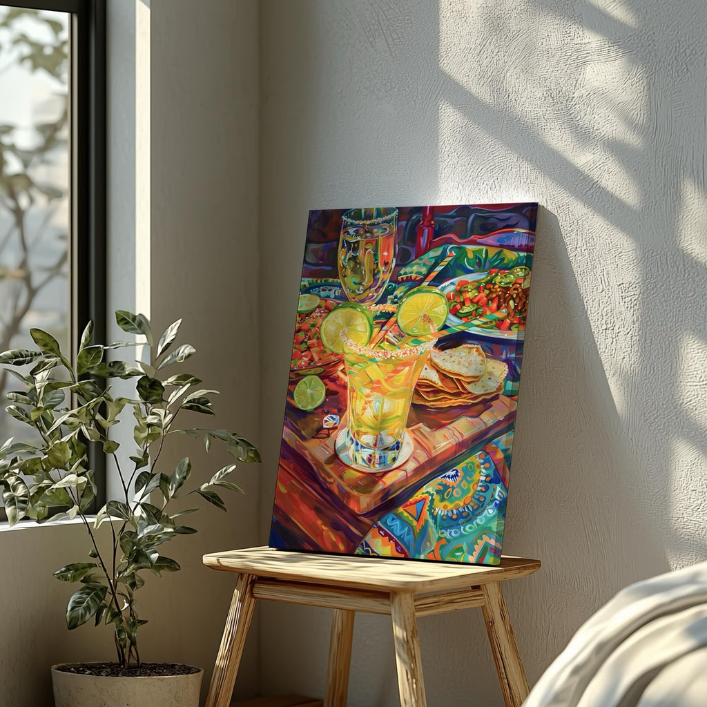 Fiesta Vibes and Lime Cheers - Framed Canvas Wall Art Print | House Prints