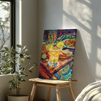 Fiesta Vibes and Lime Cheers - Framed Canvas Wall Art Print - House Prints