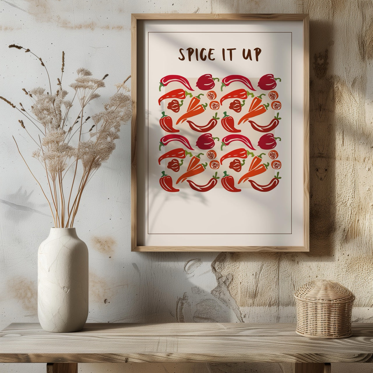 Spice It Up Hot Red Chilli Peppers Food - Rolled Poster Wall Art Print | House Prints