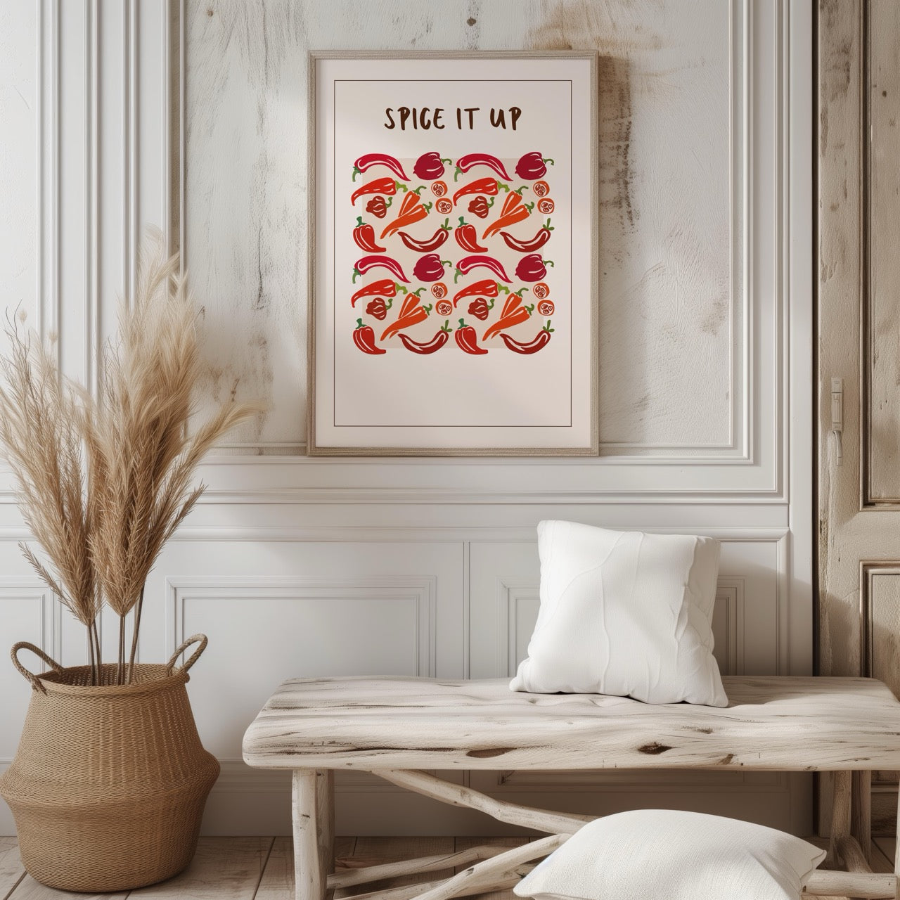 Spice It Up Hot Red Chilli Peppers Food - Rolled Poster Wall Art Print | House Prints