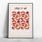 Spice It Up Hot Red Chilli Peppers Food - Rolled Poster Wall Art Print | House Prints