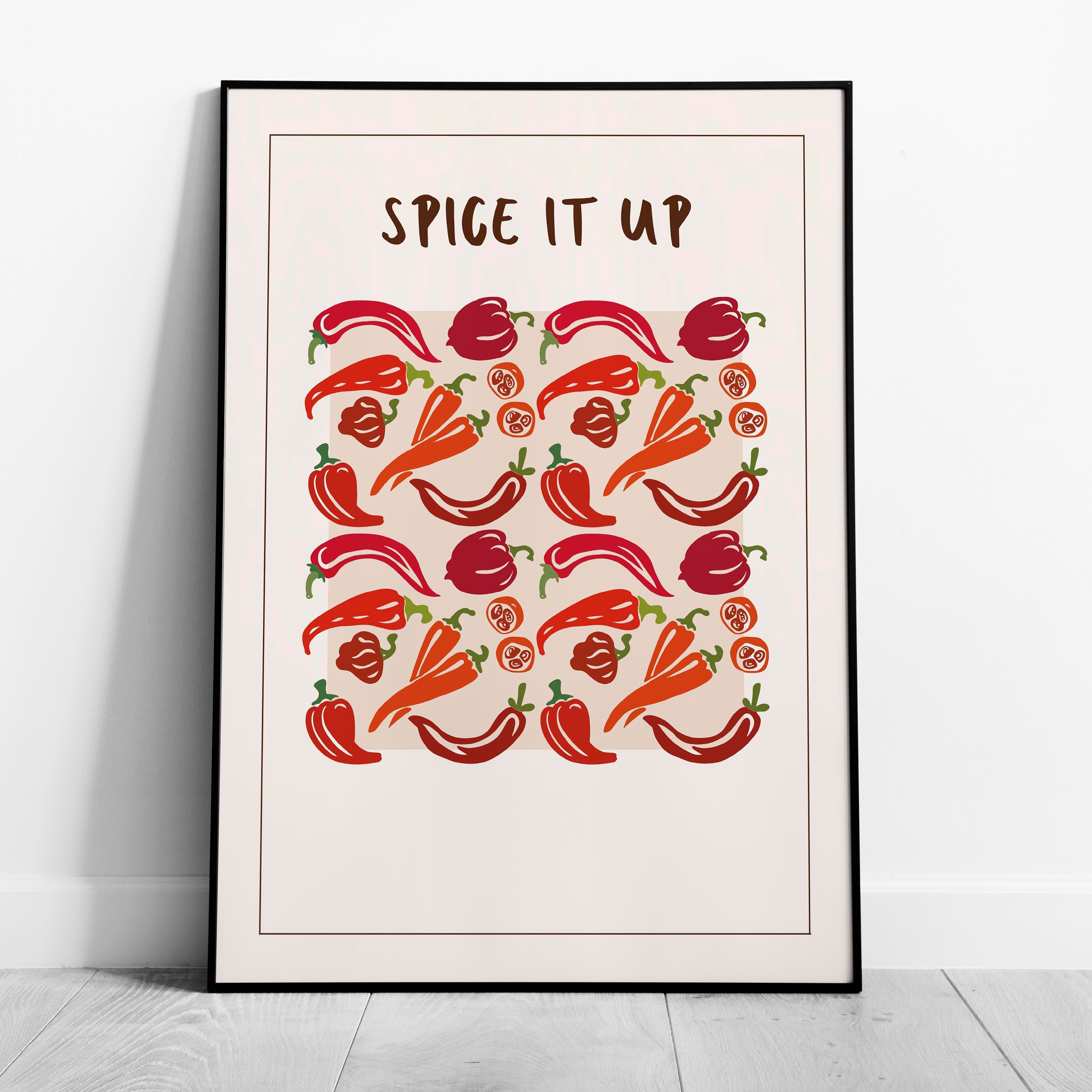 Spice It Up Hot Red Chilli Peppers Food - Rolled Poster Wall Art Print | House Prints