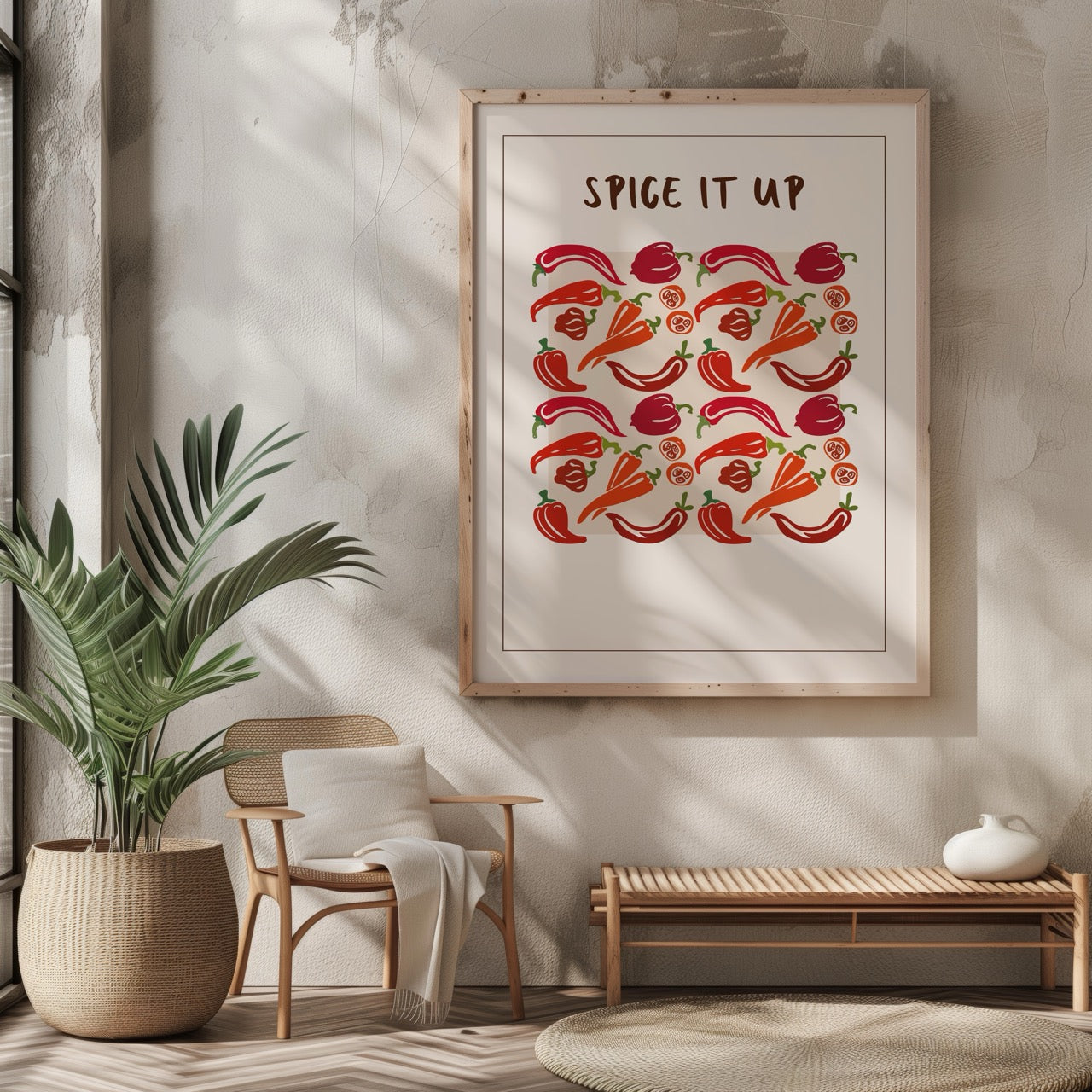 Spice It Up Hot Red Chilli Peppers Food - Rolled Poster Wall Art Print | House Prints