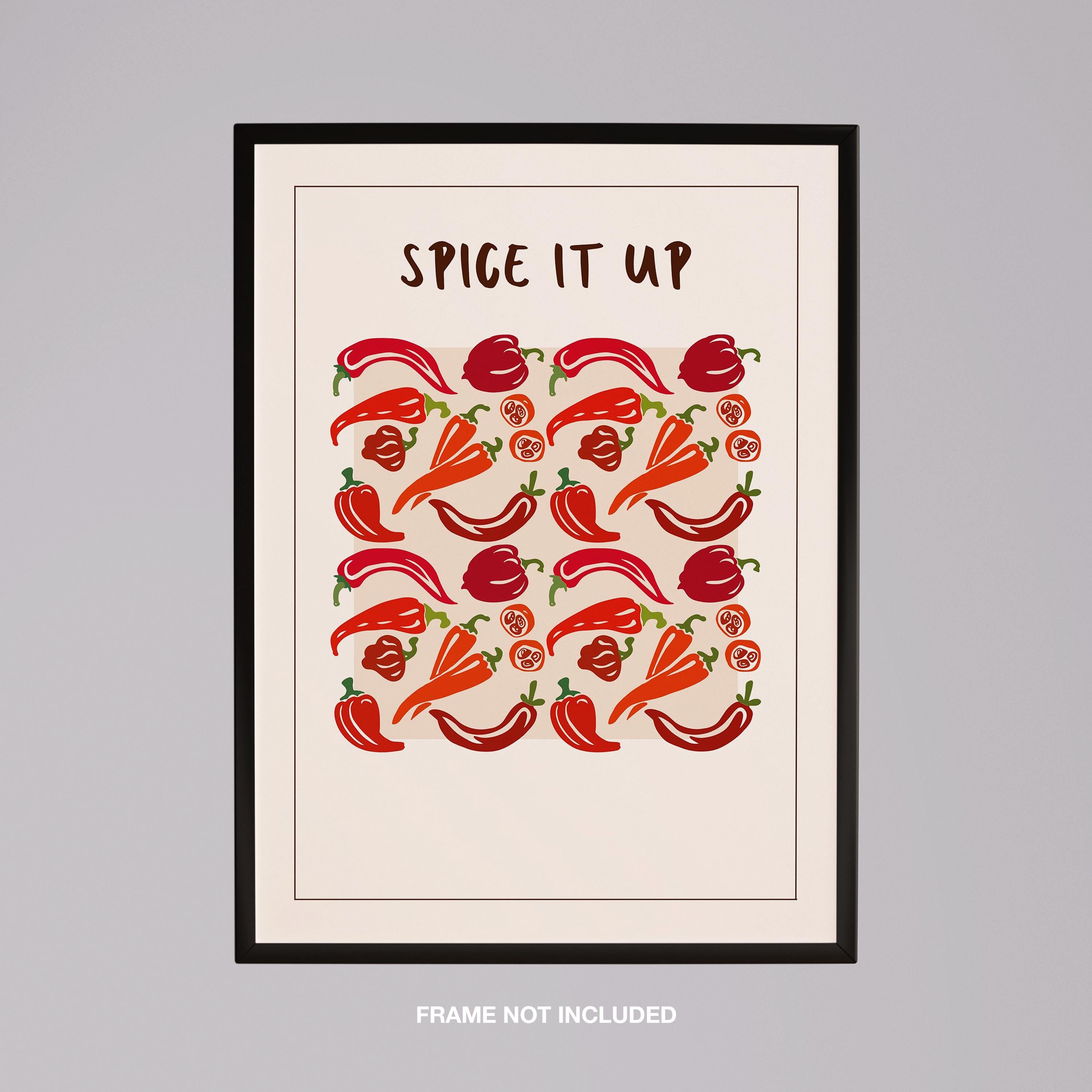Spice It Up Hot Red Chilli Peppers Food - Rolled Poster Wall Art Print | House Prints