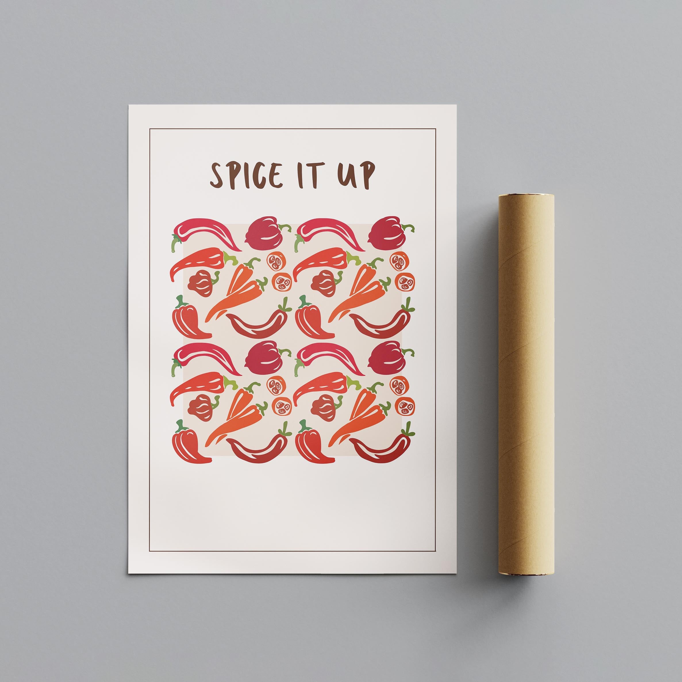 Spice It Up Hot Red Chilli Peppers Food - Rolled Poster Wall Art Print | House Prints