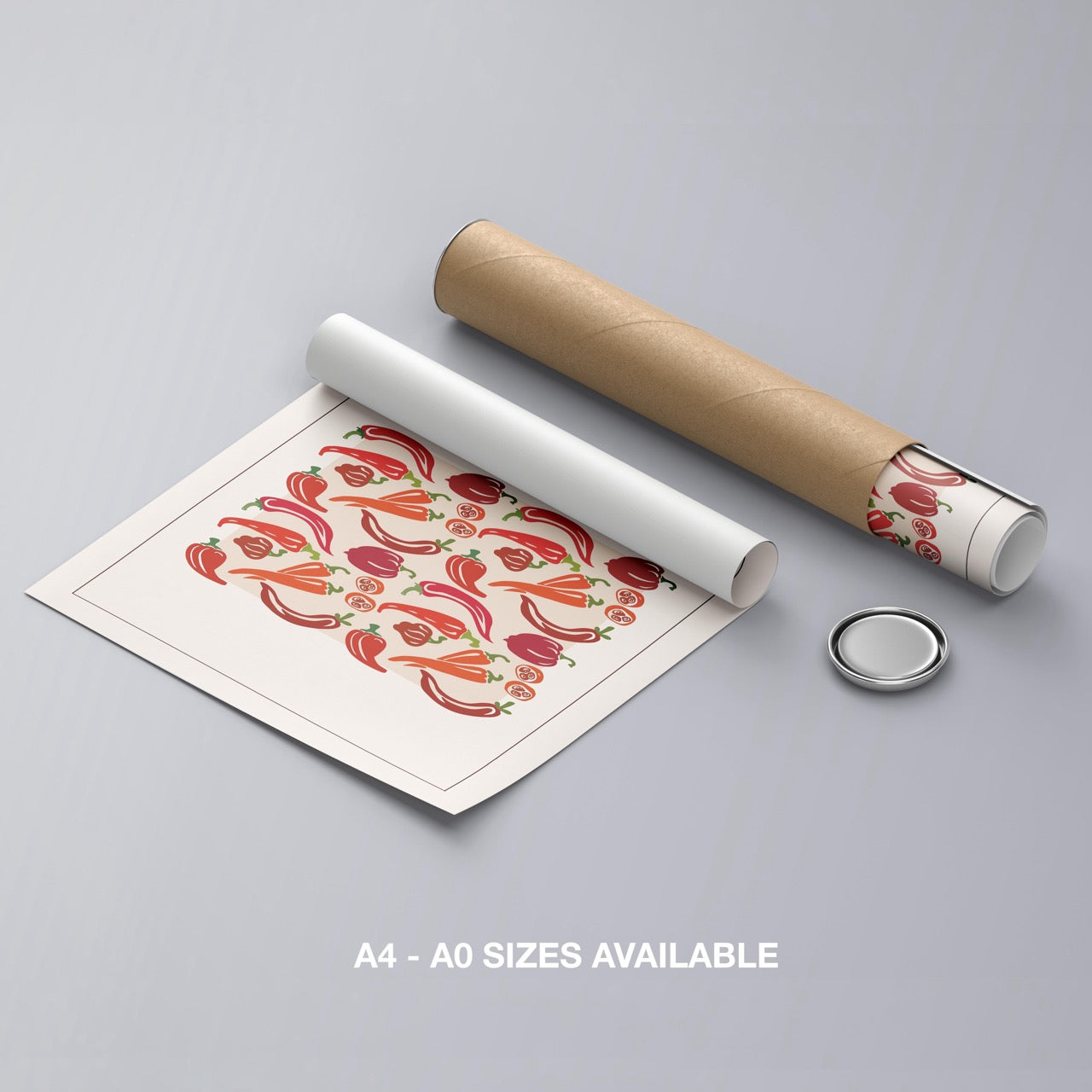 Spice It Up Hot Red Chilli Peppers Food - Rolled Poster Wall Art Print | House Prints