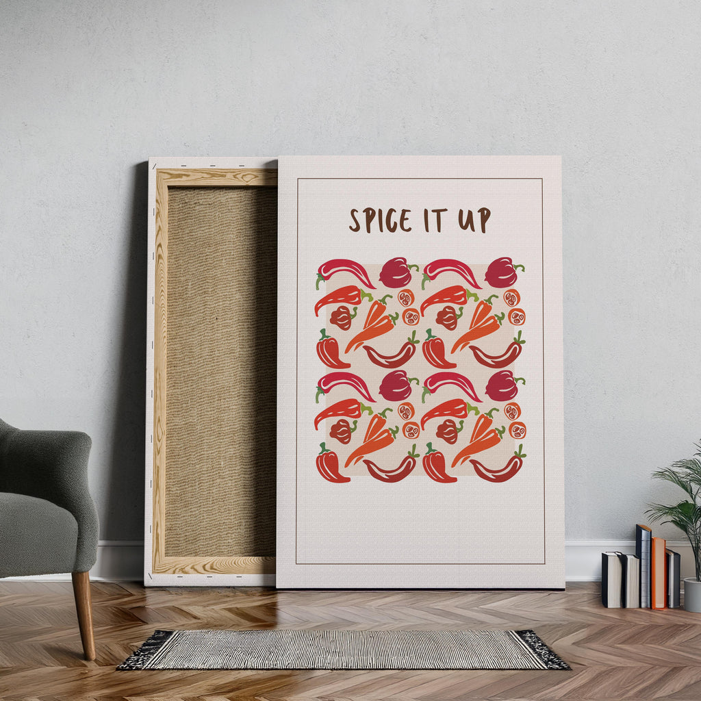 Spice It Up Hot Red Chilli Peppers Food - Framed Canvas Wall Art Print | House Prints