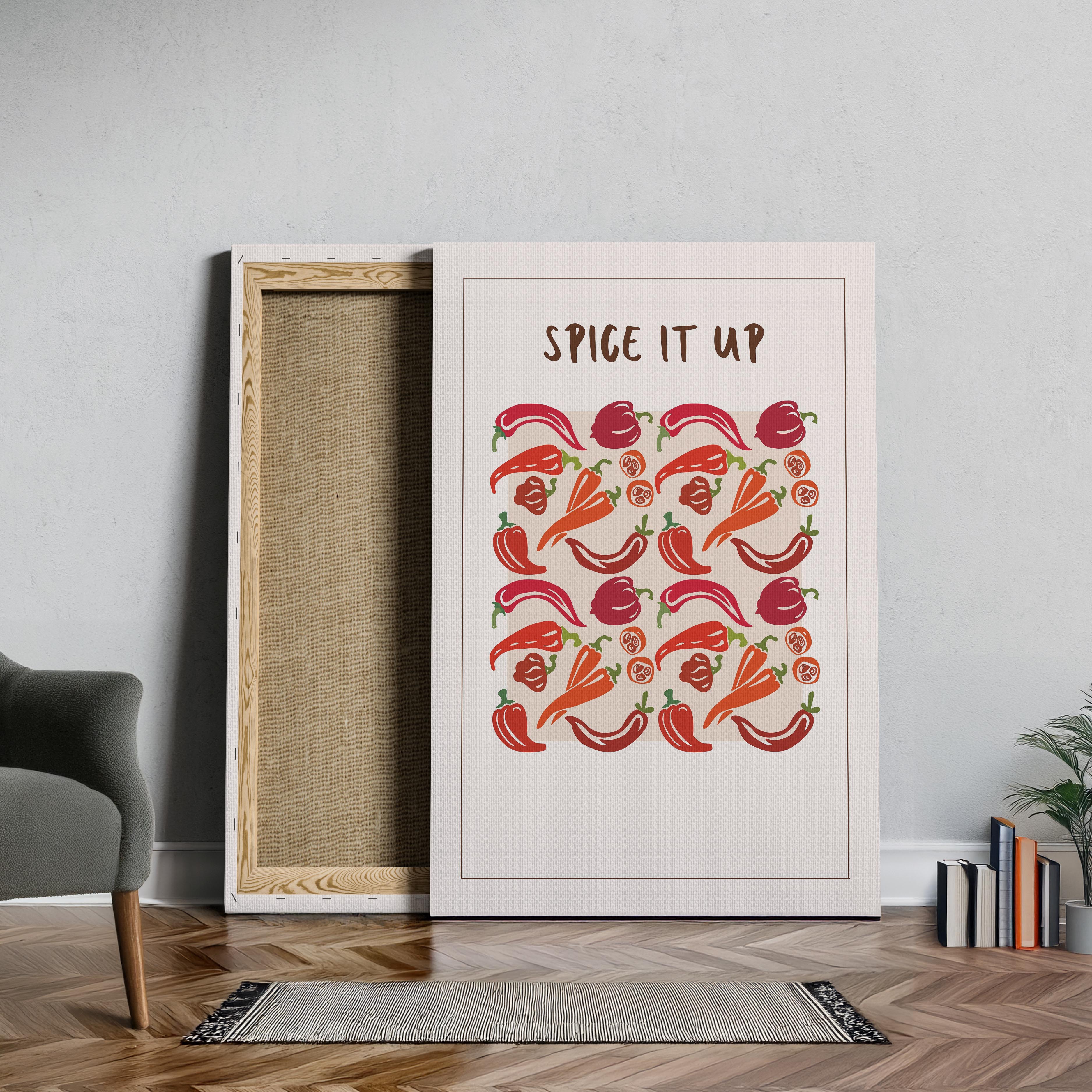 Spice It Up Hot Red Chilli Peppers Food - Framed Canvas Wall Art Print | House Prints