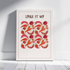 Spice It Up Hot Red Chilli Peppers Food - Framed Canvas Wall Art Print | House Prints