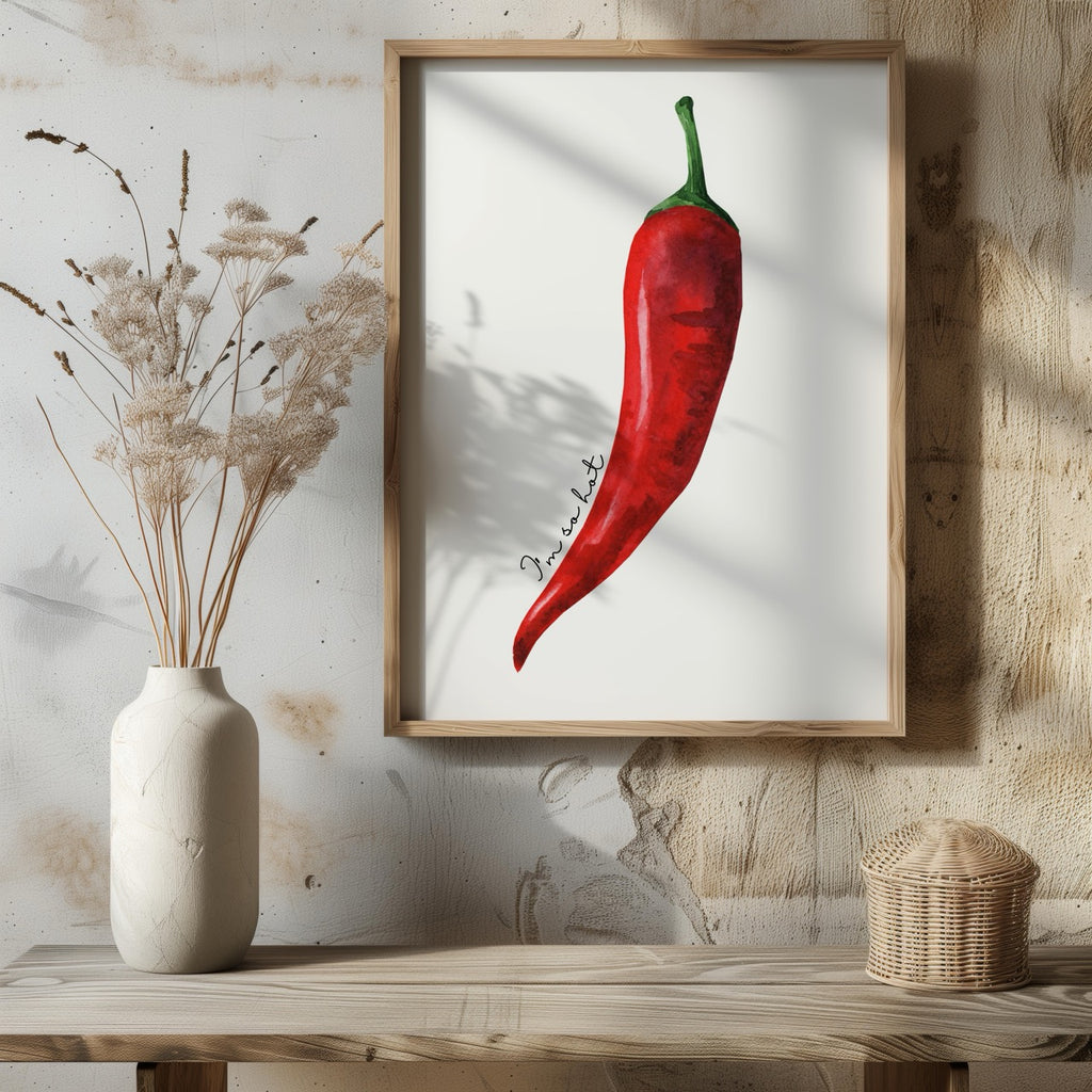 Red I'm So Hot Chilli Pepper - Rolled Poster Wall Art Print | House Prints