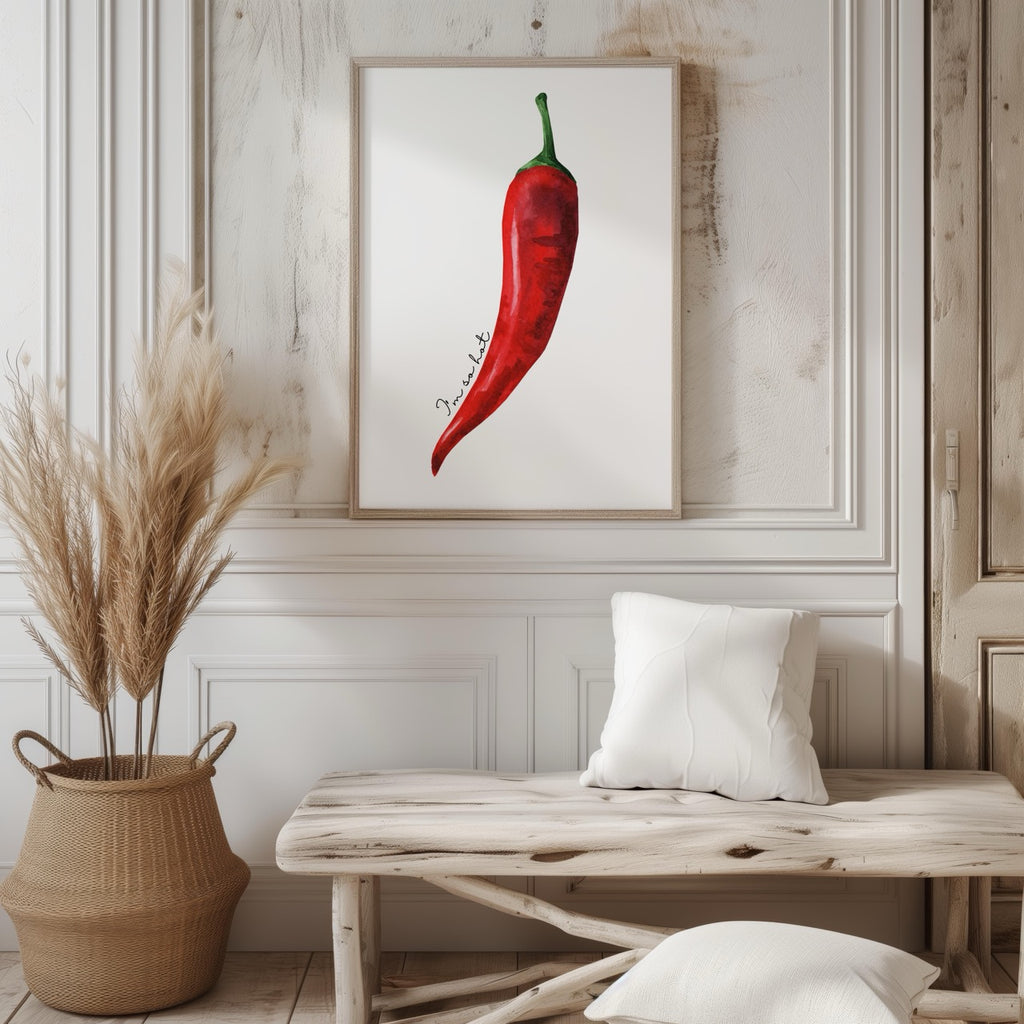 Red I'm So Hot Chilli Pepper - Rolled Poster Wall Art Print | House Prints