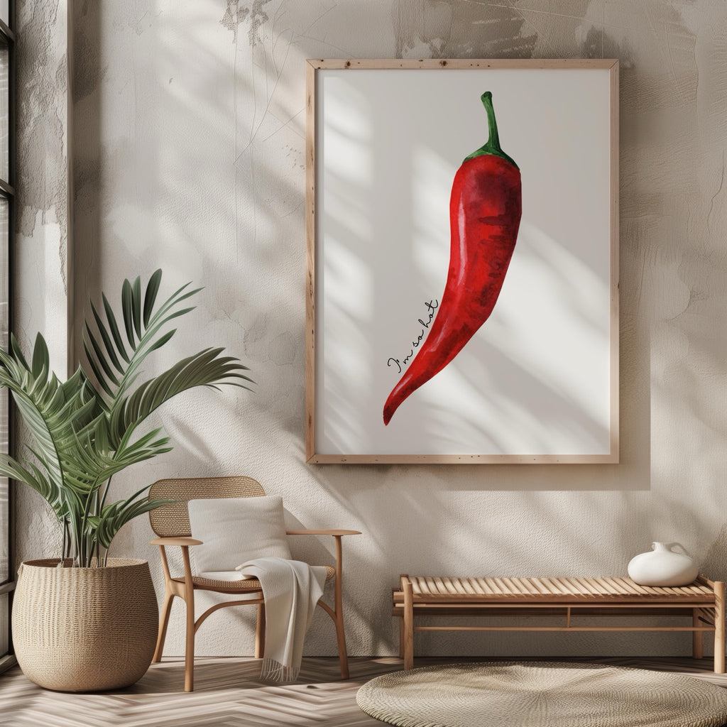 Red I'm So Hot Chilli Pepper - Rolled Poster Wall Art Print | House Prints