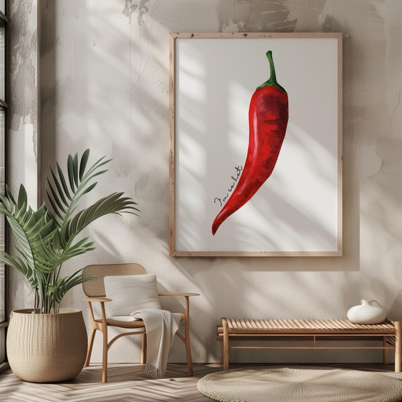 Red I'm So Hot Chilli Pepper - Rolled Poster Wall Art Print | House Prints